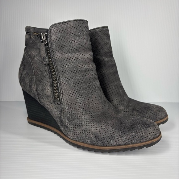 Soul Naturalizer Shoes Womens 8 Haley Wedge Bootie Heel Zip Up Party Night Out - Picture 2 of 7